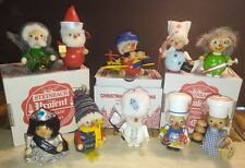 Lot  10 Vintage Steinbach Wood Ornaments Father Christmas Plane Germany W/Boxes picture