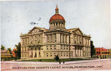 Huntington County Court House Huntington IN Divided Postcard Posted 1908 picture