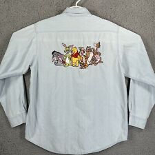 Disney Winnie the Pooh & Friends Denim Shirt Women's Large Embroidered Vintage picture