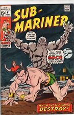 Sub-Mariner #41 VG (Marvel 1971) Battle vs THE ROCK / George Tuska Cover & Art picture
