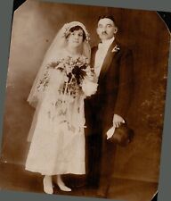 Vintage Photo, Early 1900s Wedding Photo, Bride and Groom, Wedding Day    picture