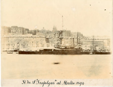 Asia, HMS Trafalgar in Malta Vintage Albumen Print. 13x18 Citrate Print  picture