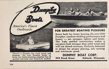 1949 Print Ad Dunphy 5-Ply Wood Molded Construction Boats Oshkosh,Wisconsin picture