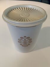 Vintage Tupperware Small Servalier Canister 811-4 W/ Lid 812-33 Almond EUC picture