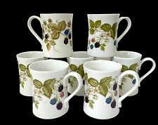Vintage Takahashi San Francisco Floral/Berry Coffee/Tea Cups Set of 7 picture
