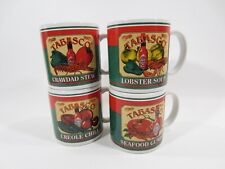 TABASCO Set of 4 Mugs/Bowls-Crawdad Stew;  Lobster Soup; Seafood Gumbo; Creole picture
