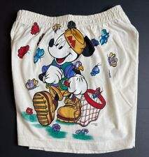 VTG 90s Disney Jerry Leigh Mickey Mouse Cotton White Lounge Shorts Elastic Sz L picture