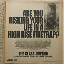 *RARE* THE GLASS INFERNO: 1974 Book That Inspired The Movie Promo Ad 26x31cm NYT picture