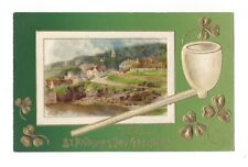 WINSCH ST. PATRICK'S EMBOSSED VTG POSTCARDS C. 1907 DUNMORE CO. WATERFORD & PIPE picture