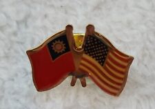 Patriotic Friendship Flag Pin Taiwan USA America War Allies picture