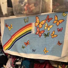 Jay Franco 1980’s Vintage 1 Towel Lot Butterfly Rainbow Retro Psychedelic picture