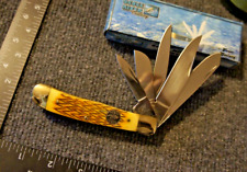 Very Nice Ocoee River Large 5 Blade Trapper with Banana Jig Bone Handles - RARE picture