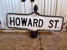 Vintage Street Sign Embossed Metal Cast Iron New York City Howard St. picture