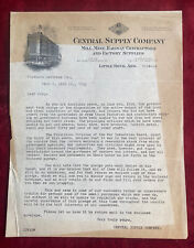 Vintage 1918 Central Supply Co of Little Rock Arkansas Letterhead Paper picture