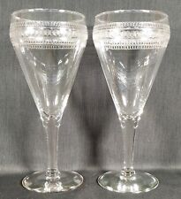 2 Vintage Water Goblets Featuring Needle Etched Loops and Squiggles under Rim picture