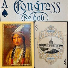 c1906 Native American Historic Antique Playing Cards Congress 606 Deck 52+ Joker picture