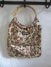 Longaberger Homestead Autumn Path Fall Leaves Purse Tote w/ Bamboo Handles NEW picture