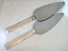 antique WB WILLIAMS BROS. HAMMERED SILVERPLATE FLATWARE 2 CAKE SERVERS picture