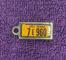 Vintage 1951 Pennsylvania DAV Tag Mini License Plate Key Chain Tag 7E960 picture