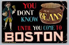 1911 Boston MA You Don't Know Beans Until Brookline Massachuset Jar Postcard D9 picture