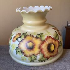 Large Vintage Gone with the Wind Hurricane LAMP SHADE ONLY PAINTED FLOWERS MCM picture