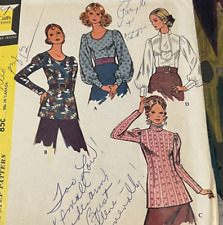 Vintage 1970s McCalls 3012 Set of Academia Blouses Tops Sewing Pattern 10 CUT picture