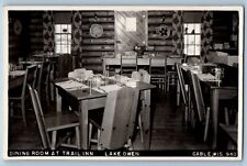 Cable Wisconsin WI Postcard RPPC Photo Dining Room At Trailin Lake Owen c1910's picture