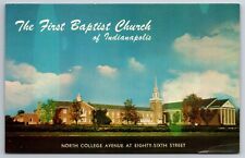 Vintage Postcard IN Indianapolis First Baptist Church Chrome picture