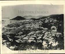 1931 Press Photo Aerial View of St. Thomas Island Harbor in the Virgin Islands picture