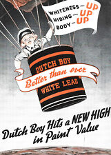 1939 Dutch Boy Color Vintage Print Ad White Lead Paint Body Whiteness Value picture