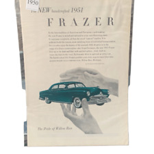 Vintage 1950 Frazer Pride of Willow Run Ad Advertisement picture