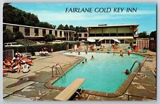 Dearborn MI Fairlane Gold Key Inn Pool Postcard Michigan Unposted Postcard picture
