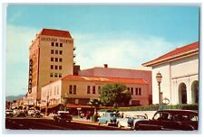 c1950's State & Anapamu Classic Cars Buildings Santa Barbara California Postcard picture