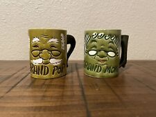 Vintage Ceramic “Grand Mom” and “Grand Pop” Coffee Mugs 1960’s Japan picture