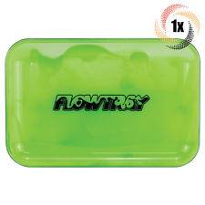 1x Tray FlowTray Fluorescent Quicksand Glow In The Dark Rolling Tray | Green picture