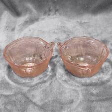 Vintage Pink Anchor Hocking Open Rose Depression Glass Coffee/Tea Cups (2) picture
