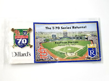 VTG The I-70 Series Kauffman KC Royals STL Cardinals Pin Baseball Dillard's 1999 picture