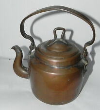 ANTIQUE HANDCRAFTED early 19TH C. FOLK ART COPPER TEA KETTLE, 150-200 years Old picture