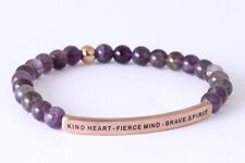 Inspire Me Bracelets Amethyst  “kind Heart-Fierce Mind-Brave Spirit- XS Kids picture