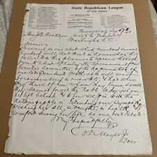 1901 State Republican League New Jersey Letter President McKinley Assassination picture