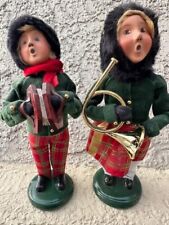 BYERS CHOICE BOY AND GIRL CAROLERS***ACCORDION AND TROMBONE**ADORABLE picture