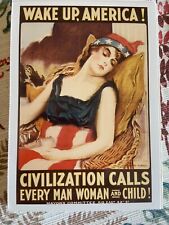 vintage postcard WWI propaganda civilization calls every man woman child WW1 picture