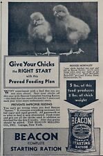 1934 AD.(XH50)~BEACON MILLING CO. CAYUGA, NY. BEACON CHICK STARTER RATION picture