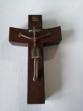 Vintage Brutalist Crucifix Wood & Metal~Small  picture