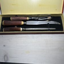 Set Of 3 Gimbrel Brothers Sheffield Carving Knife/Serving Fork/Sharpener picture