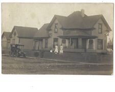 c1910 Big 2 Story House With EARLY OLD CAR RPPC Real Photo Postcard picture