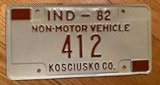 WOW KOSCIUSKO CT INDIANA 1982 AMISH BUGGY LICENSE PLATE 412 Horse Drawn POLISH picture