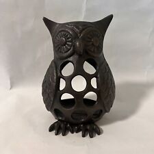 Vintage Cast-Iron Owl Lantern Candle Garden Halloween decor picture