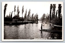 RPPC Classic Xochimilco Canal Postcard - Vintage Boating Scene, Mexico City picture
