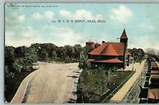 1908 Postcard M. C. R. R. Depot Niles Michigan 10660 picture